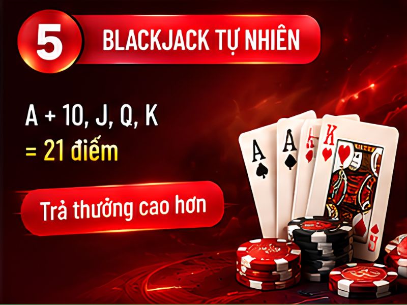 Blackjack tự nhiên và tổng 21 thông thường