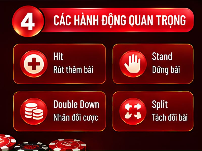 Các hành động quan trọng trong Blackjack
